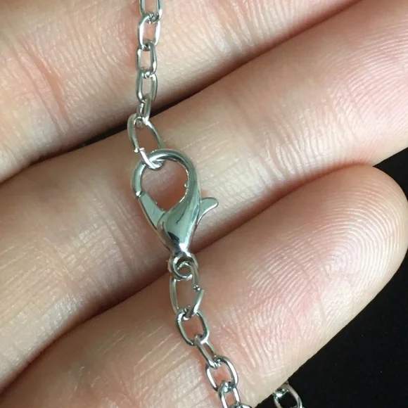 Yin Yang Black and White Silver Tone Necklace - Picture 5 of 7